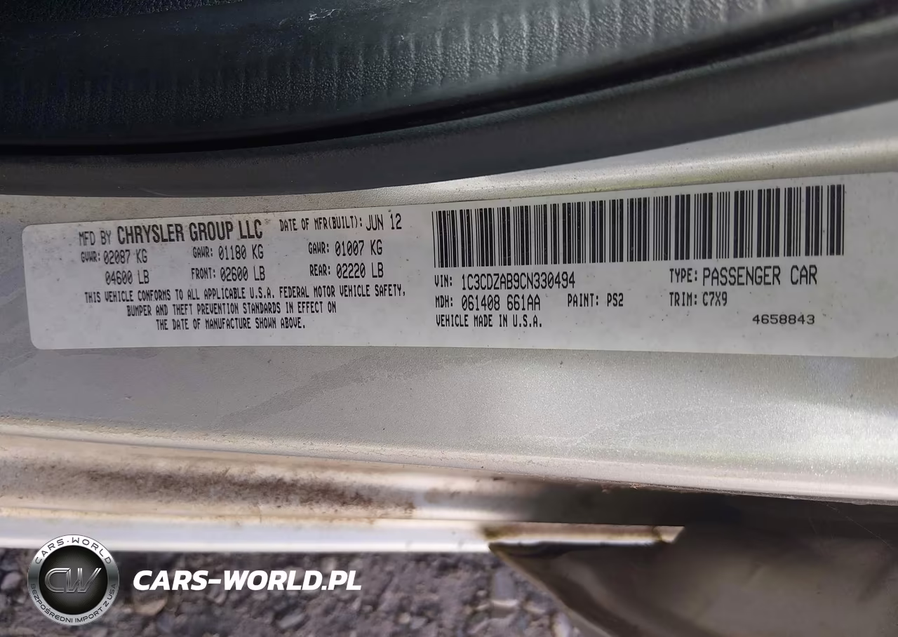2012 Dodge Avenger Se VIN:1C3CDZAB9CN330494 - 9