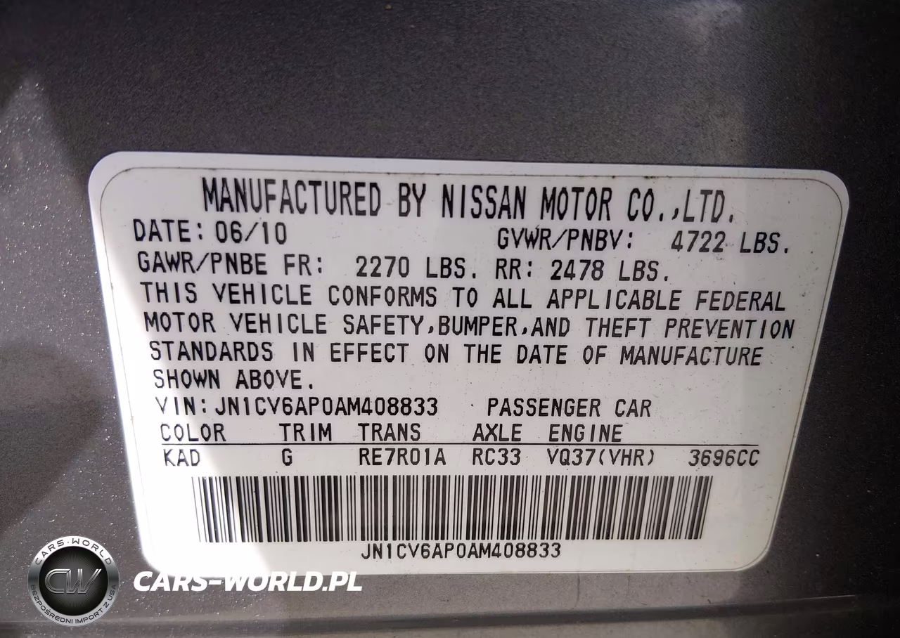 2010 Infiniti G37 VIN:JN1CV6AP0AM408833 - 9