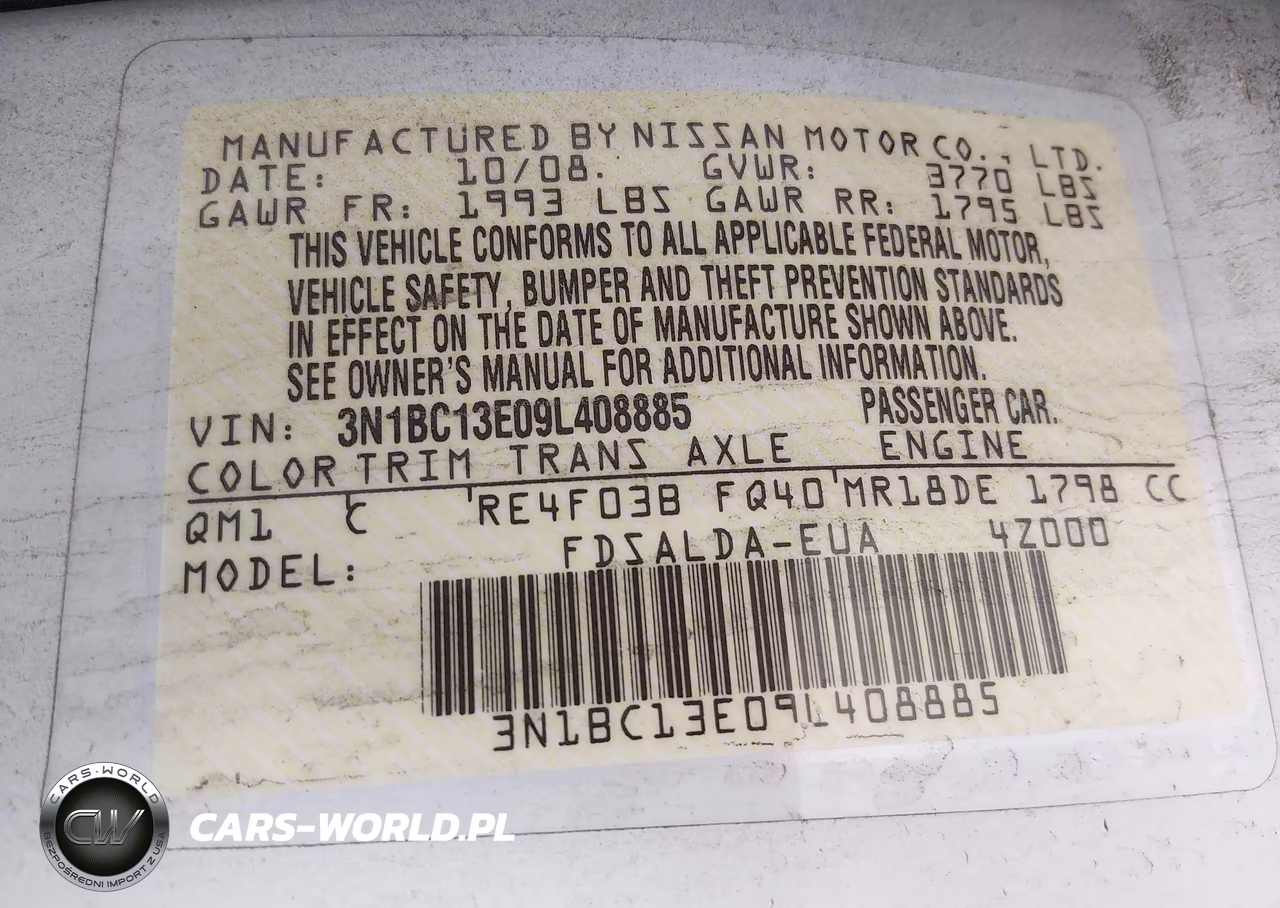 2009 Nissan Versa 1.8S VIN:3N1BC13E09L408885 - 9
