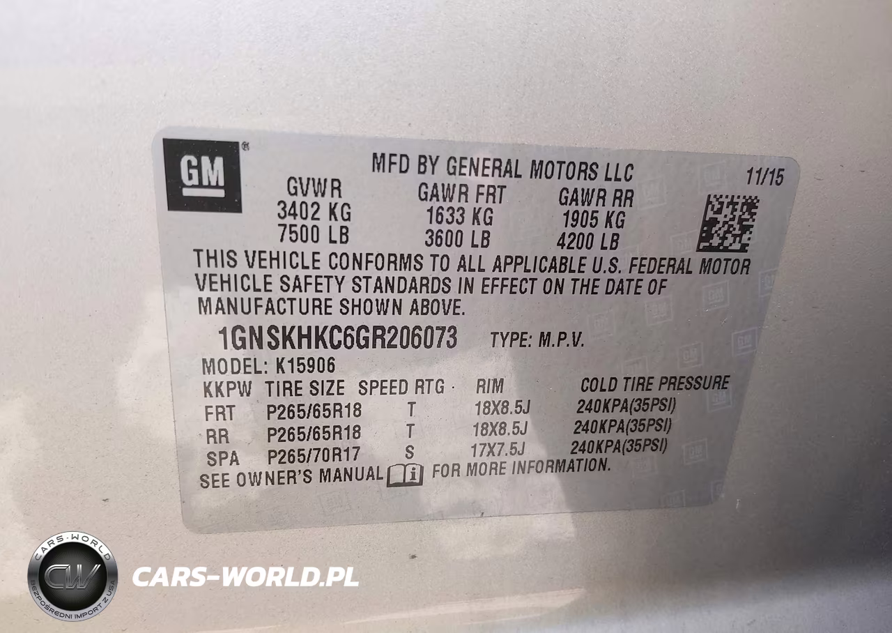 2016 Chevrolet Suburban Lt VIN:1GNSKHKC6GR206073 - 9
