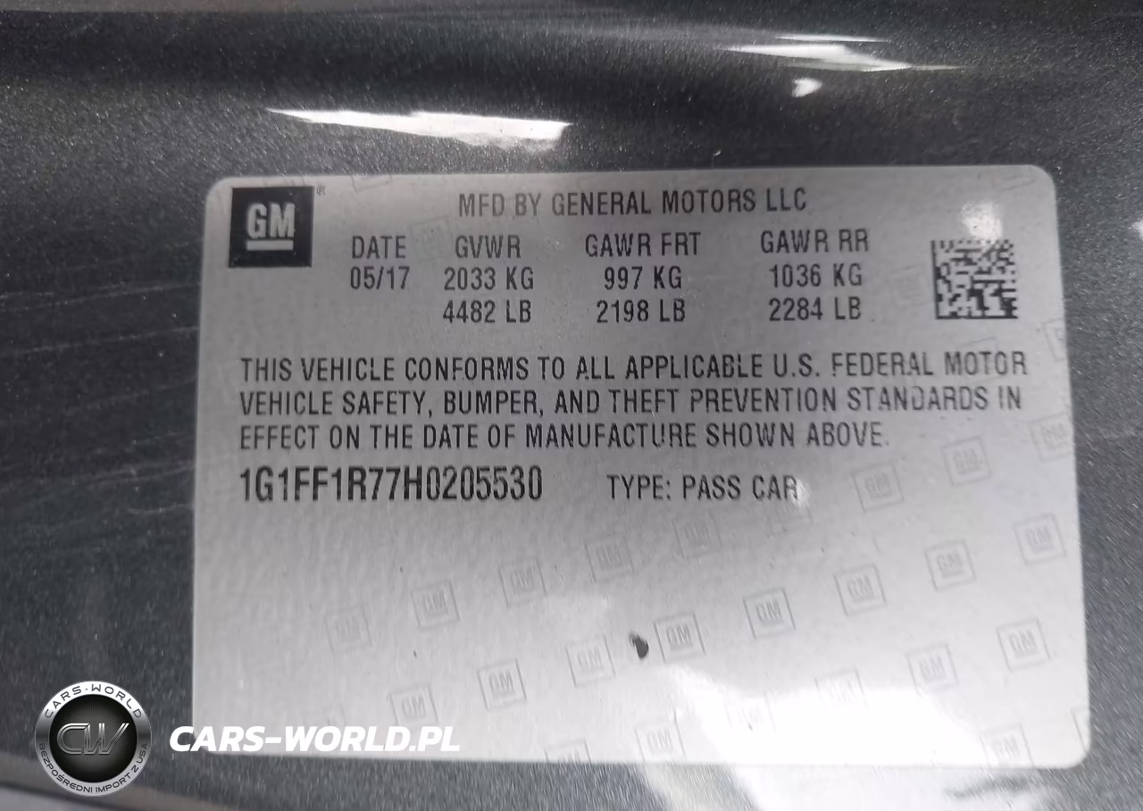 2017 Chevrolet Camaro 1Ss VIN:1G1FF1R77H0205530 - 9