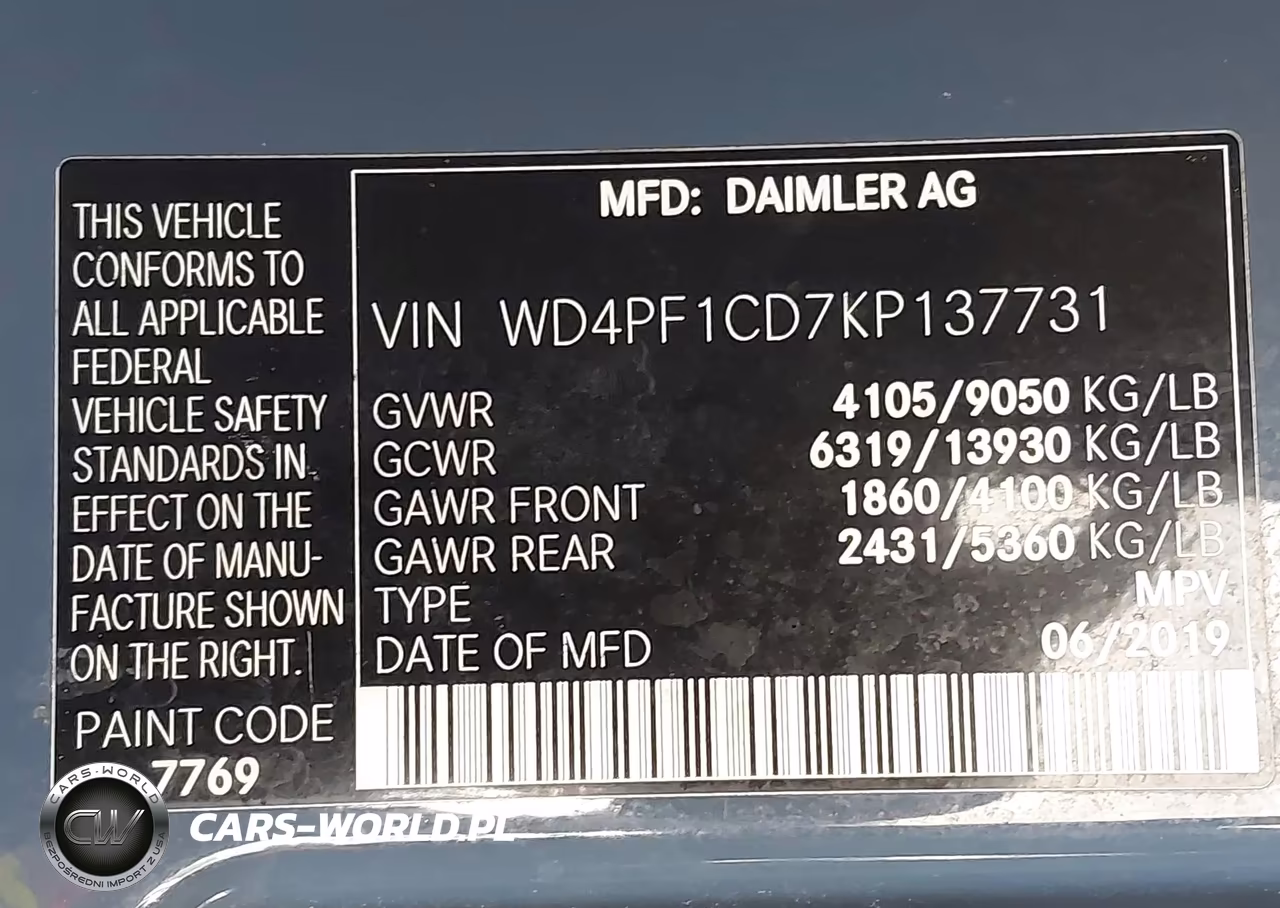 2019 Mercedes-Benz Sprinter 2500 High Roof V6 VIN:WD4PF1CD7KP137731 - 9