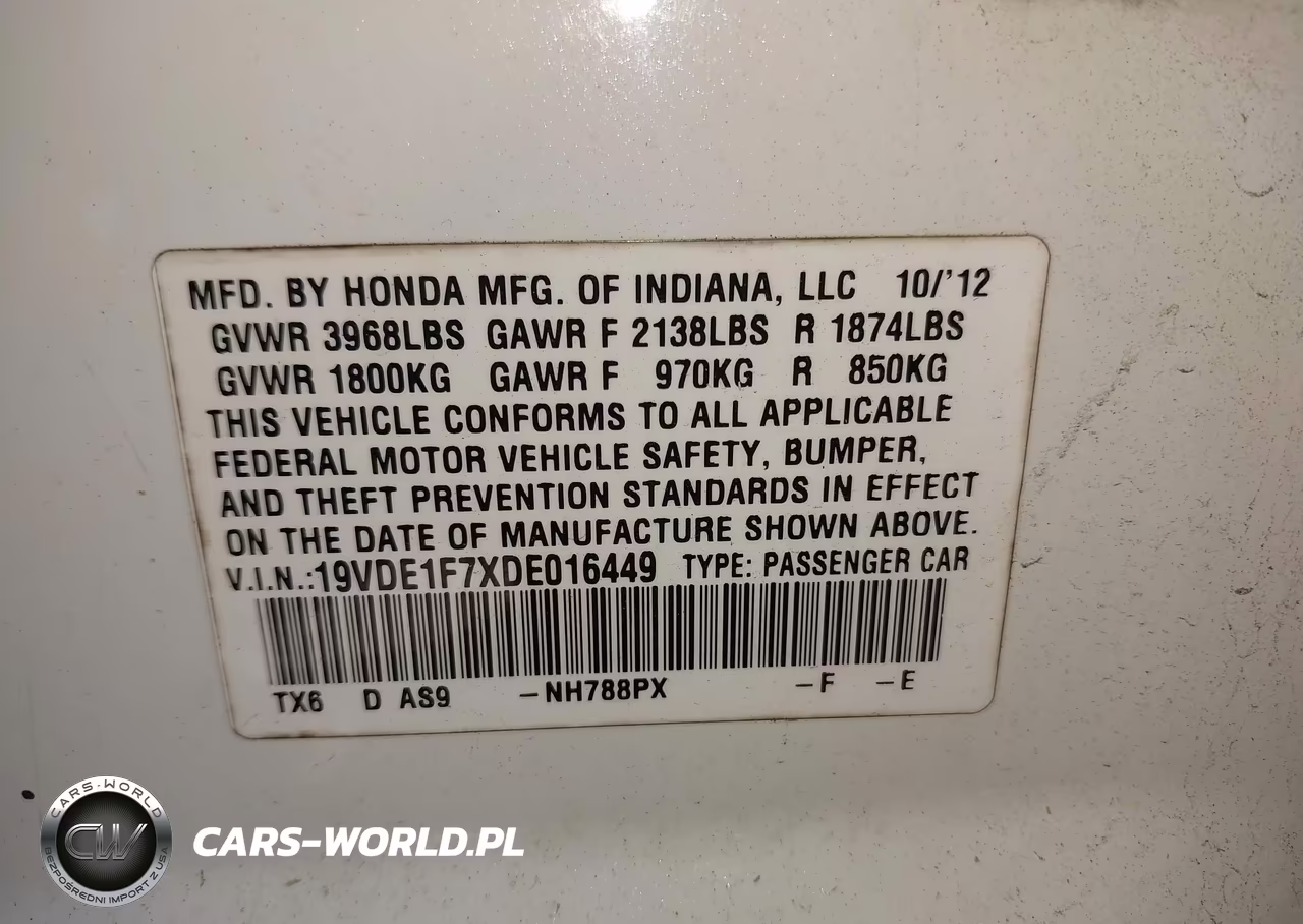 2013 Acura Ilx 2.0L VIN:19VDE1F7XDE016449 - 9