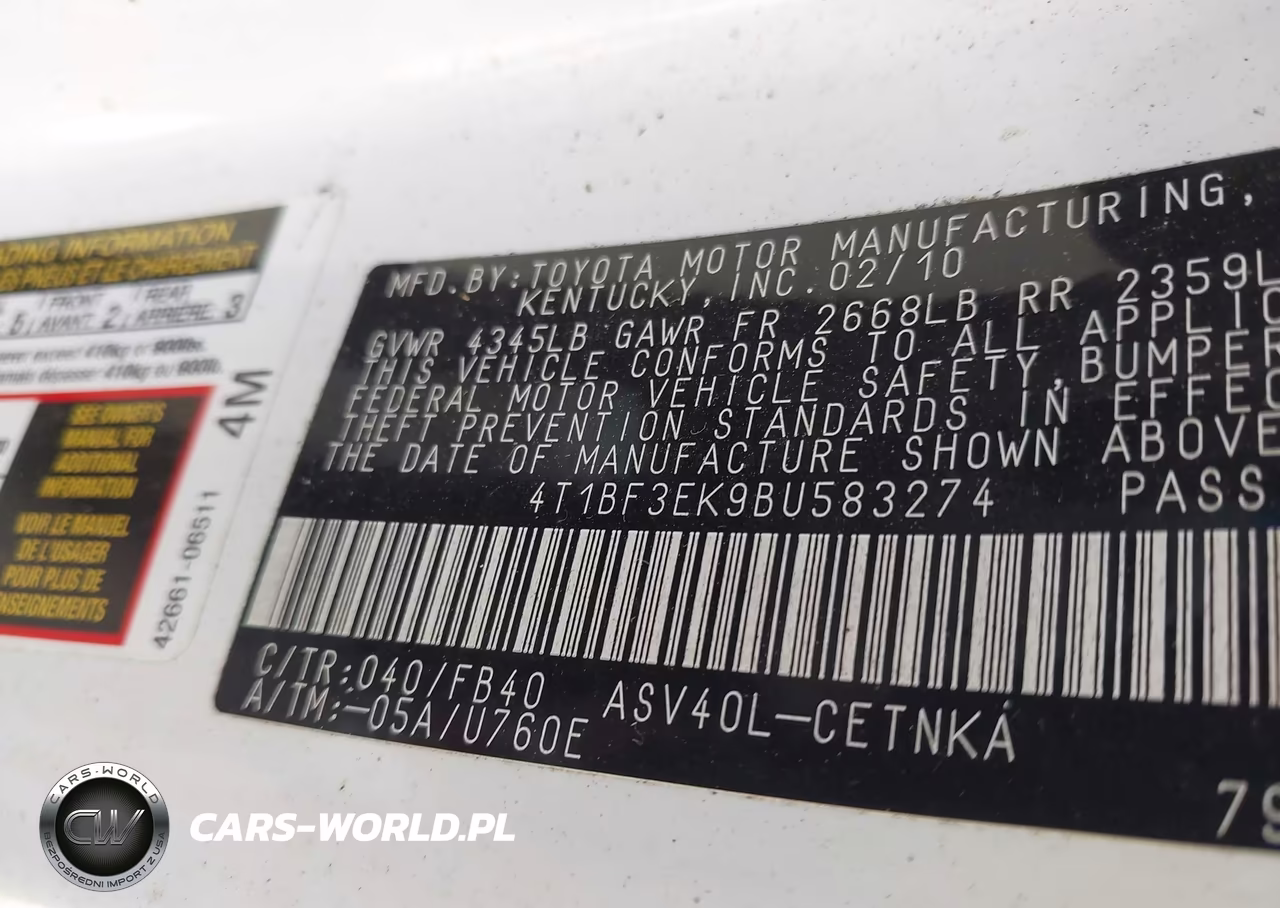 2011 Toyota Camry Le VIN:4T1BF3EK9BU583274 - 9