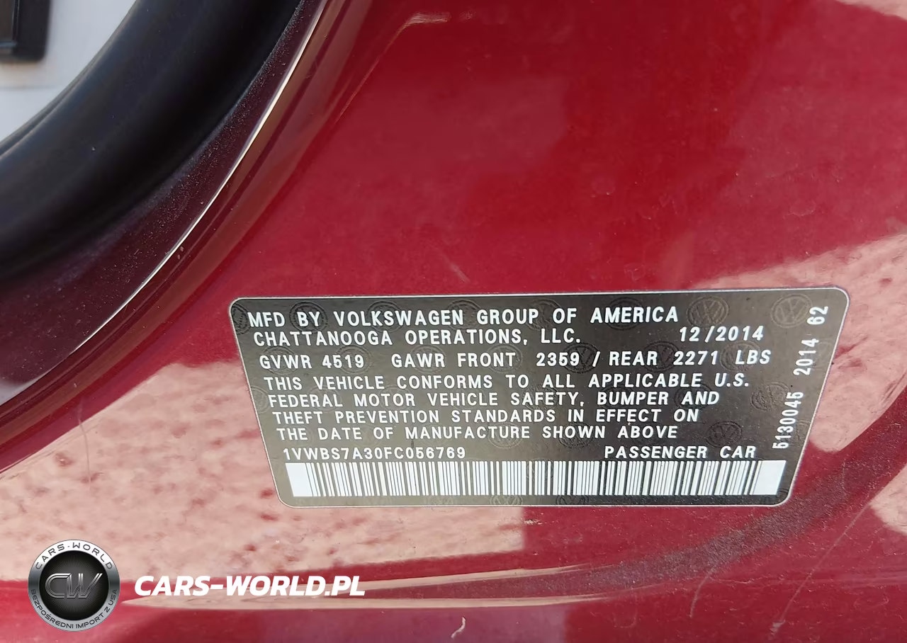 2015 Volkswagen Passat 1.8T Se VIN:1VWBS7A30FC056769 - 9