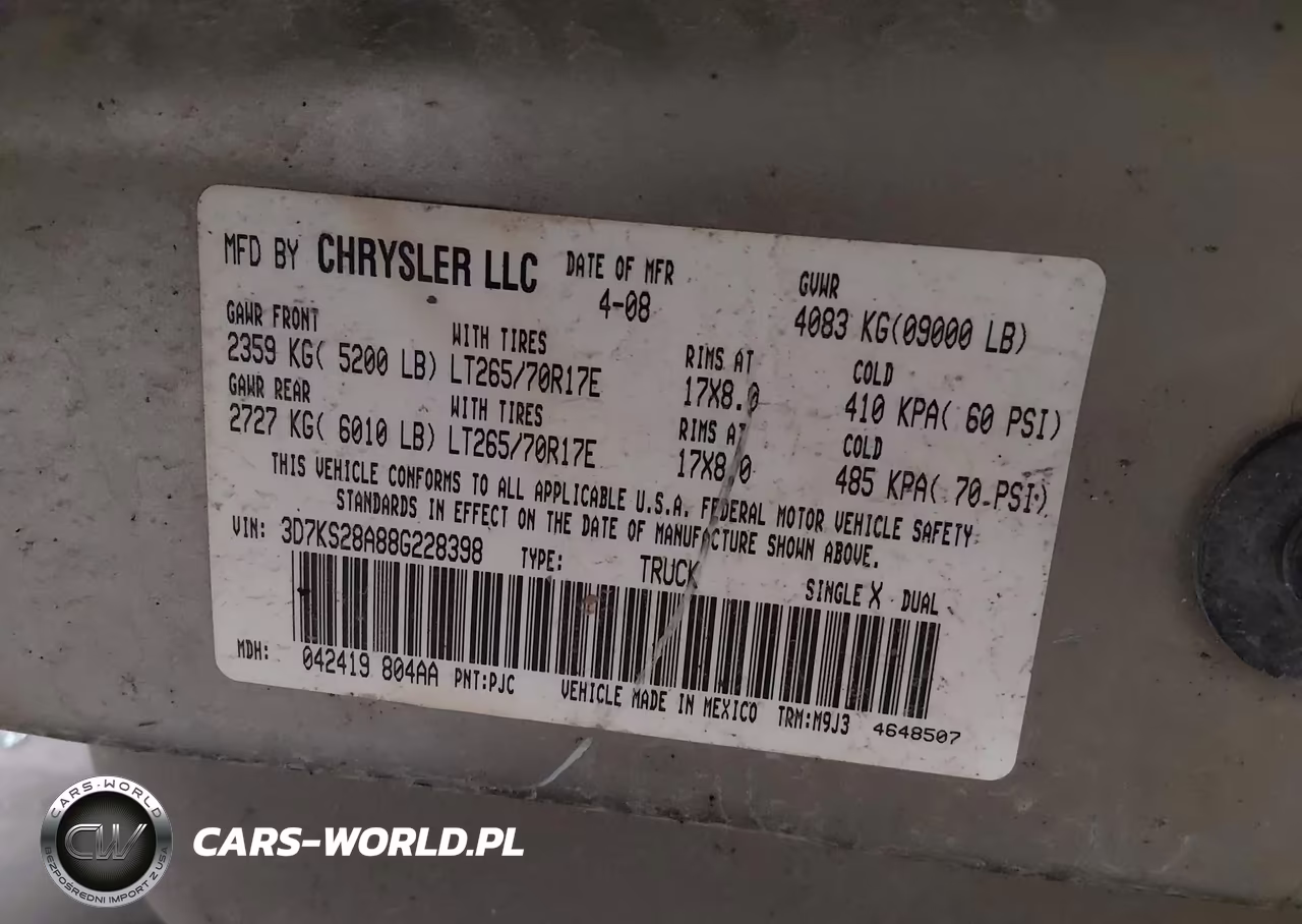 2008 Dodge Ram 2500 Slt VIN:3D7KS28A88G228398 - 9