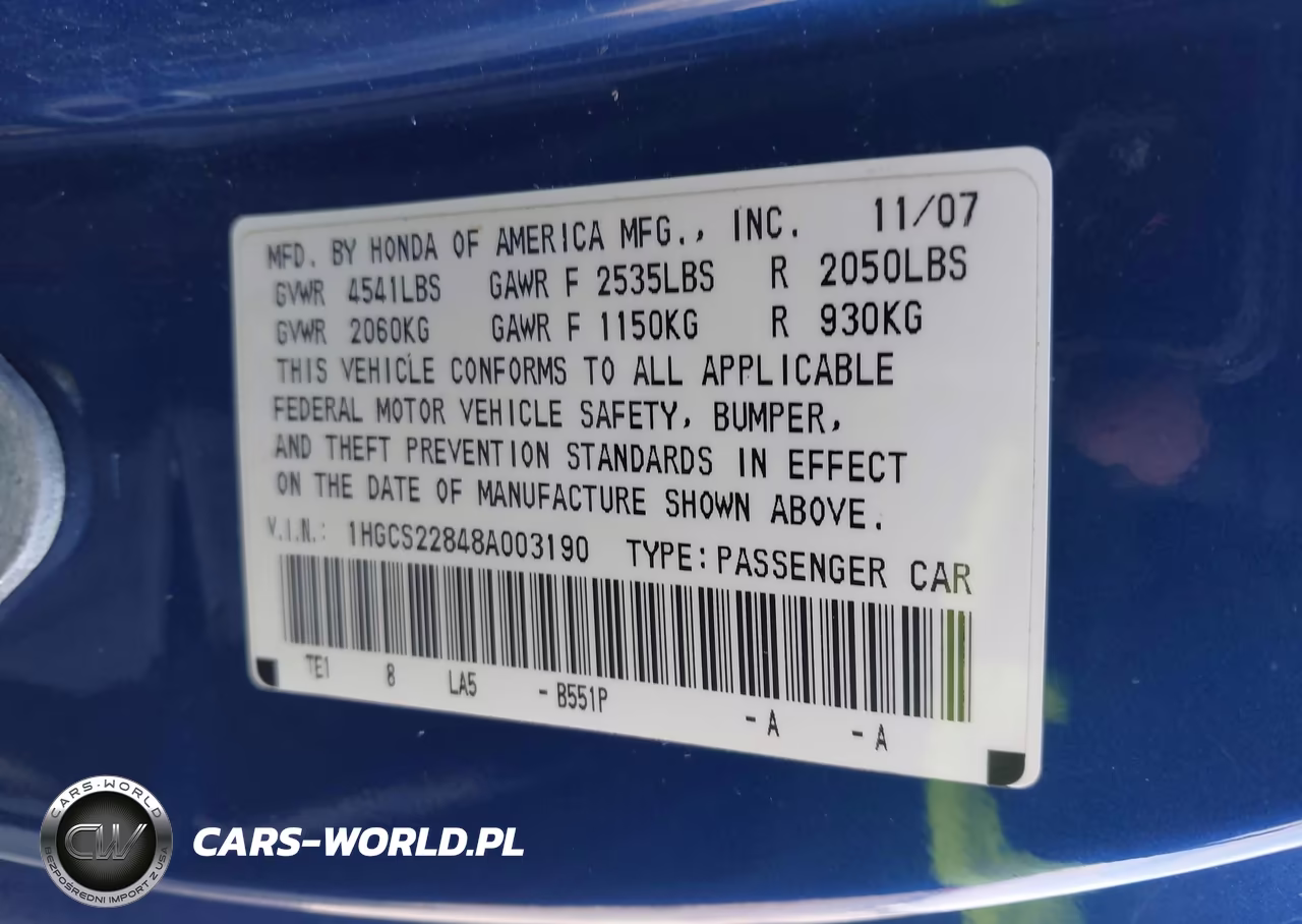 2008 Honda Accord 3.5 Ex-L VIN:1HGCS22848A003190 - 9